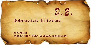 Dobrovics Elizeus névjegykártya